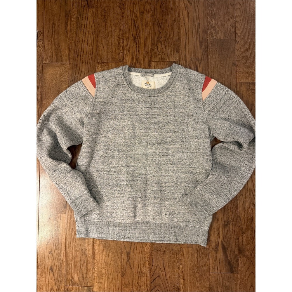 Marine Layer Cropped Sweatshirt Pullover Gray Small Preppy Minimalist Casual